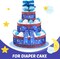 1.5'' 10 Yards Twinkle Twinkle Little Star Baby Shower Ribbon Moon and Star Baby Shower Decorations Gold and Blue Satin Ribbon for Wreath Crafts Cake Birthday Party Wedding Gift Wrapping